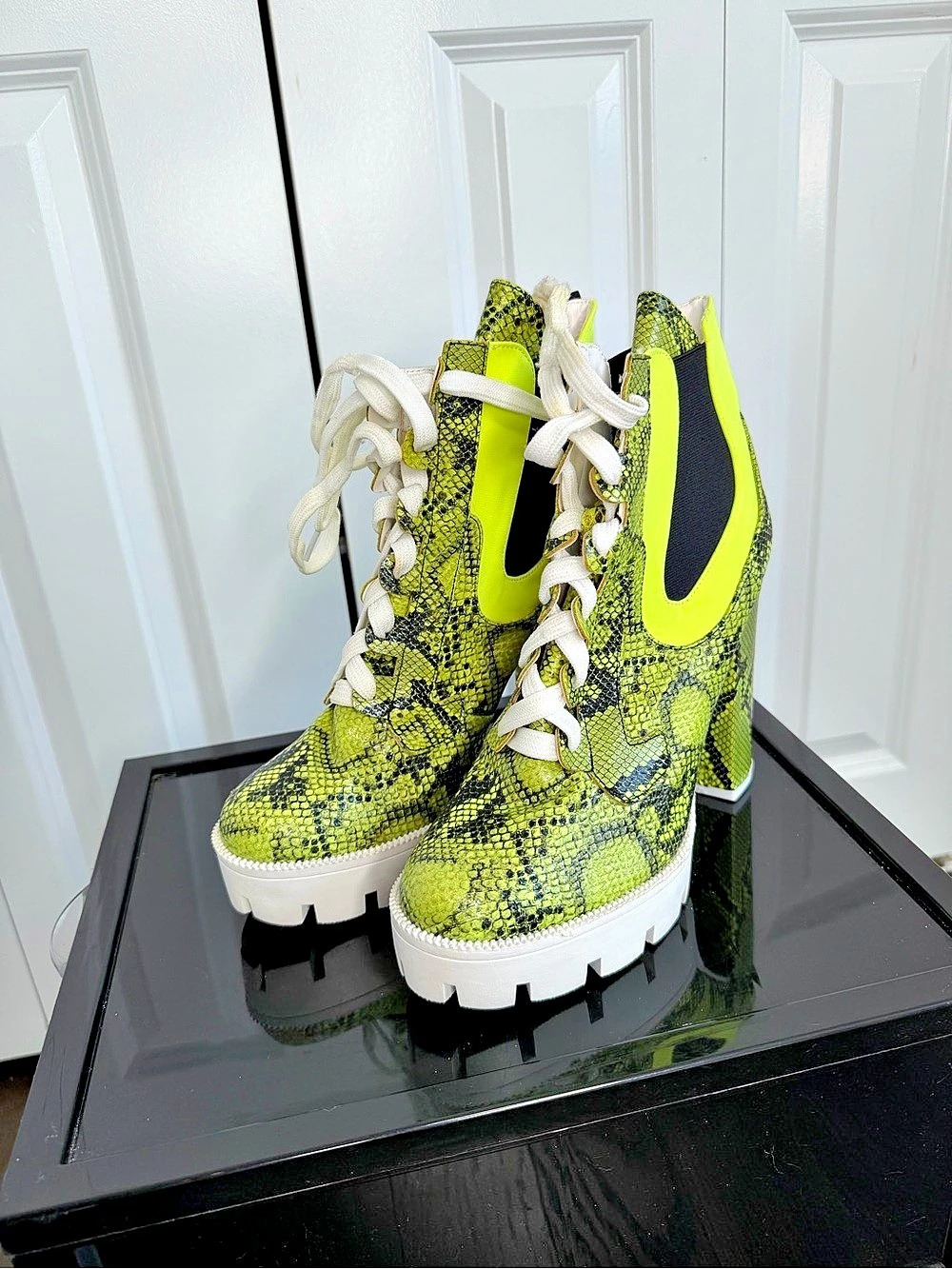 Cape Robbin Snake Print Platform Ankle Boots NWOT